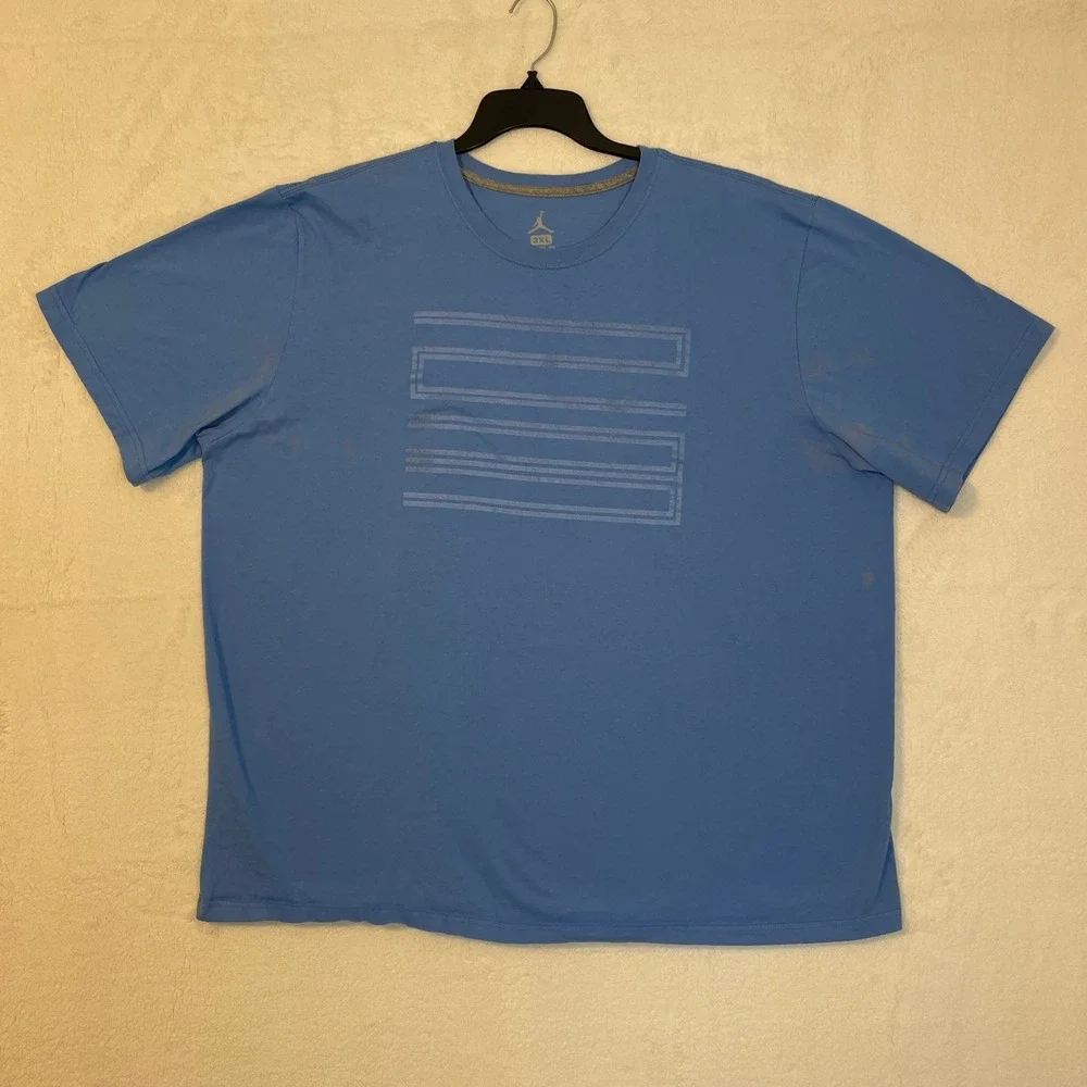 Jordan 3XL T-Shirt Blue Basketball Jumpman 23 Graphic Tee Menswear Activewear